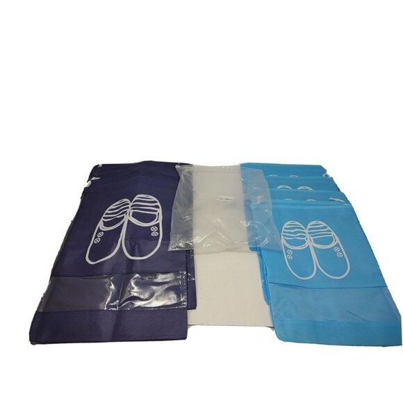 Fabric Bag For Beach Sandals 5 Small Size 5 Large Size with Clear Window - Picture 1 of 5